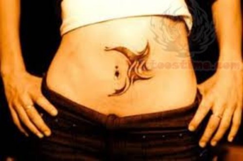 Belly Button Moon Tattoos